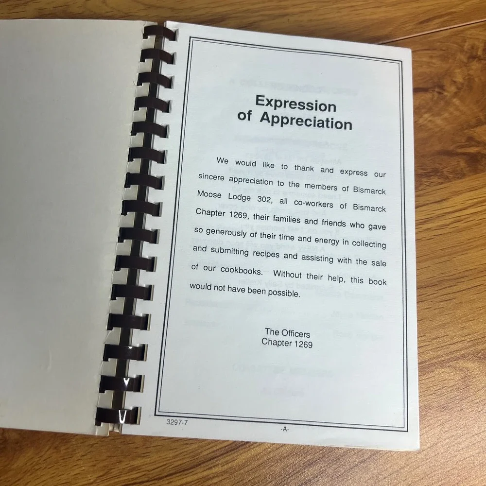 Women of the Moose Cookbook Bismarck ND 1978 Moose Family Recipes Chapter‎ 1269